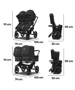 Bugaboo Pushchairs Bugaboo Donkey 5 Twin Carrycot & Seat Pushchair - Midnight Black