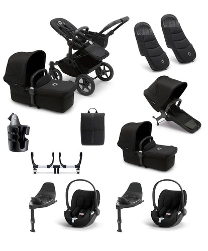 Bugaboo Pushchairs Bugaboo Donkey 5 Twin Pushchair Bundle with Cloud T Car Seat & Base - Black