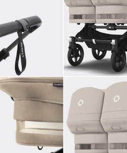 Bugaboo Pushchairs Bugaboo Donkey 5 Twin Pushchair & Carrycot with Extension Set - Desert Taupe