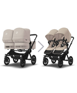 Bugaboo Pushchairs Bugaboo Donkey 5 Twin Pushchair & Carrycot with Extension Set - Desert Taupe