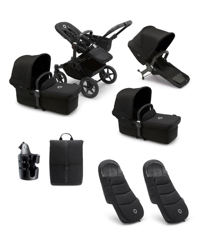 Bugaboo Pushchairs Bugaboo Donkey 5 Twin Pushchair Essential Bundle - Black