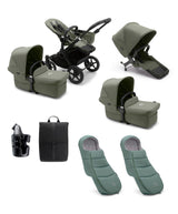 Bugaboo Pushchairs Bugaboo Donkey 5 Twin Pushchair Essential Bundle - Forest Green
