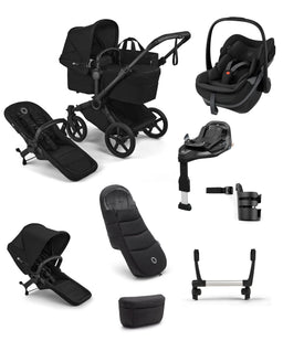 Bugaboo Pushchairs Bugaboo Donkey 6 Ultimate Double Pushchair with Maxi Cosi Pebble Slide Pro Car Seat & Base (8 Pieces) - Heritage Black