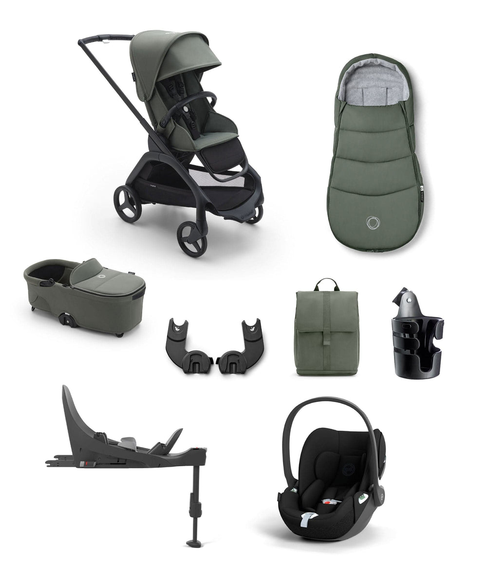 Bugaboo Pushchairs Bugaboo Dragonfly Complete Stroller Bundle With Cybex Cloud T i-Size Rotating Baby Car Seat &amp; Base (8 Pieces)