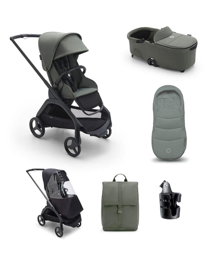 Bugaboo Pushchairs Bugaboo Dragonfly Essential 6 Piece Bundle in Forest Green / Black