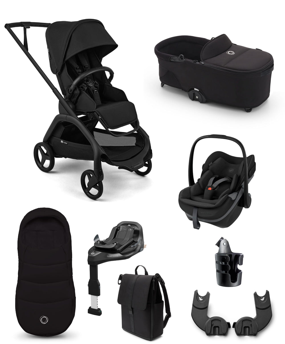 Bugaboo Pushchairs Bugaboo Dragonfly Plus Ultimate Pushchair Bundle with Maxi-Cosi Pebble 360 Pro² Car Seat (8 Pieces) - Black