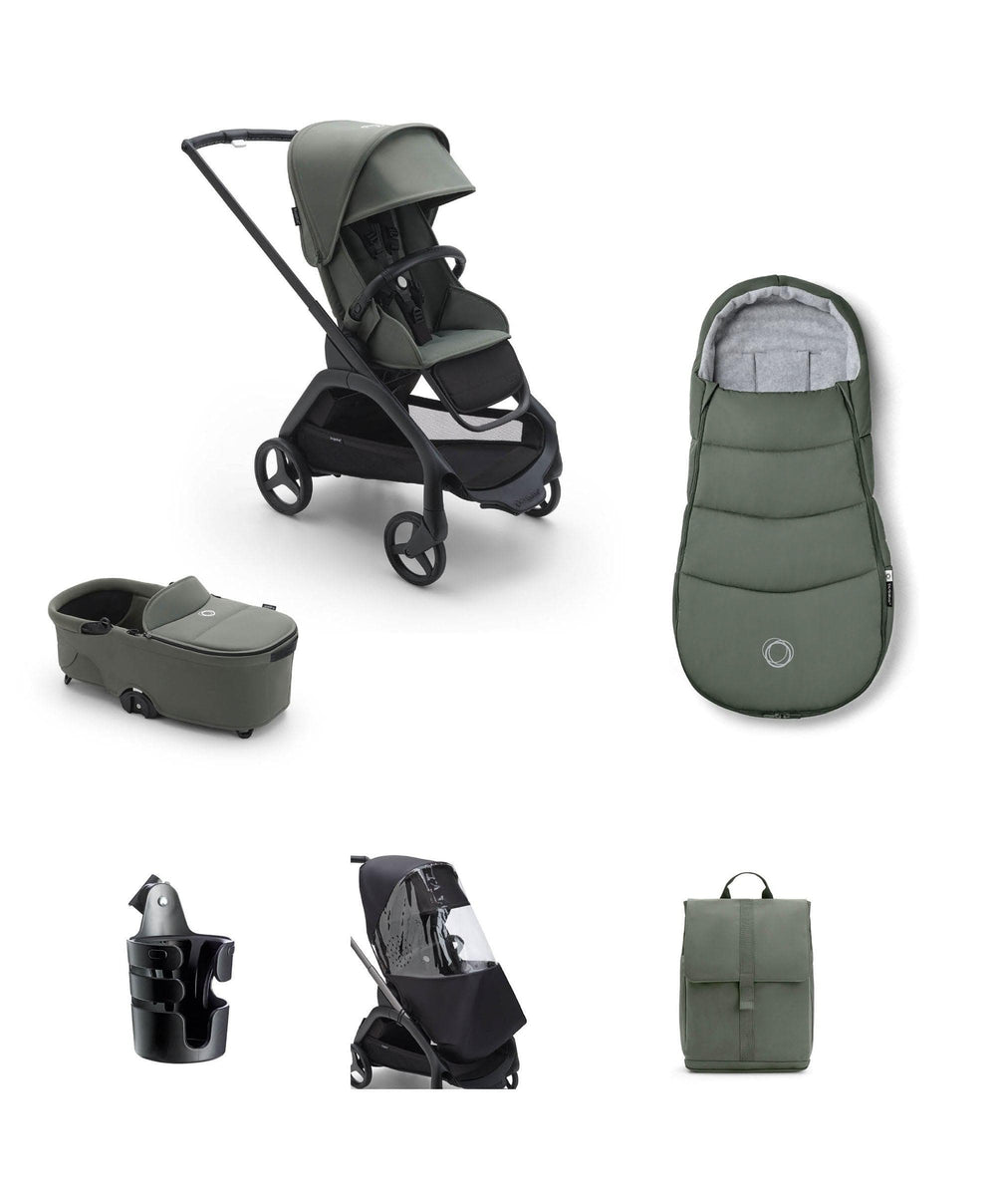 Bugaboo Pushchairs Bugaboo Dragonfly Pushchair Bundle (5 pieces) – Forest Green