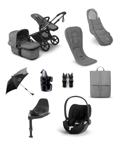 Bugaboo Pushchairs Bugaboo Fox 5 Renew Complete Pushchair Bundle with Cybex Cloud T Car Seat (8 Pieces) - Moon Grey