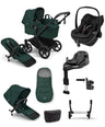 Bugaboo Pushchairs Donkey 6 Double Ultimate Pushchair with Pebble Slide Pro - Fern Green
