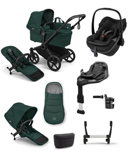 Bugaboo Pushchairs Donkey 6 Double Ultimate Pushchair with Pebble Slide Pro - Fern Green