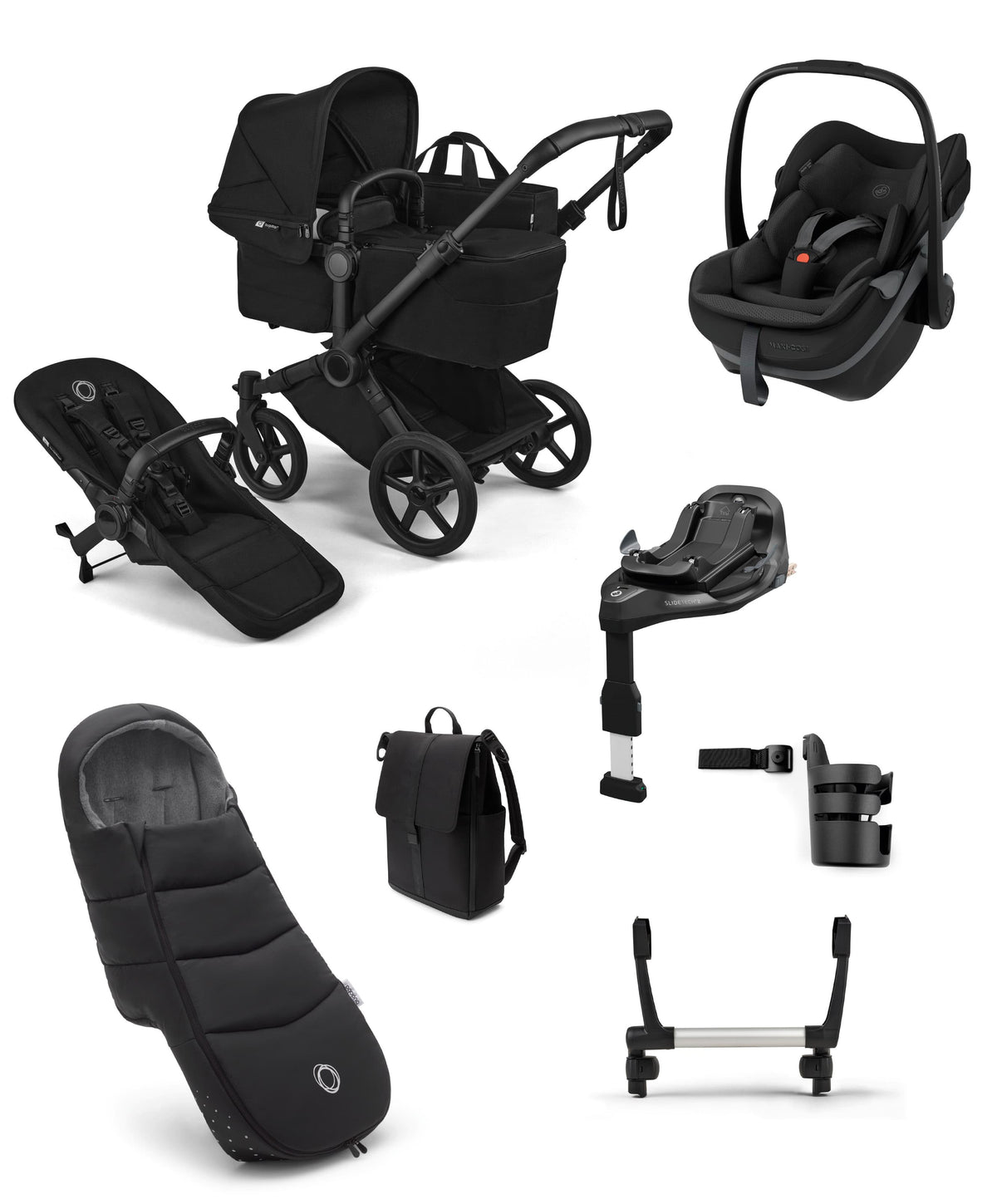 Bugaboo Pushchairs Donkey 6 Single Ultimate Pushchair with Pebble Slide Pro - Heritage Black