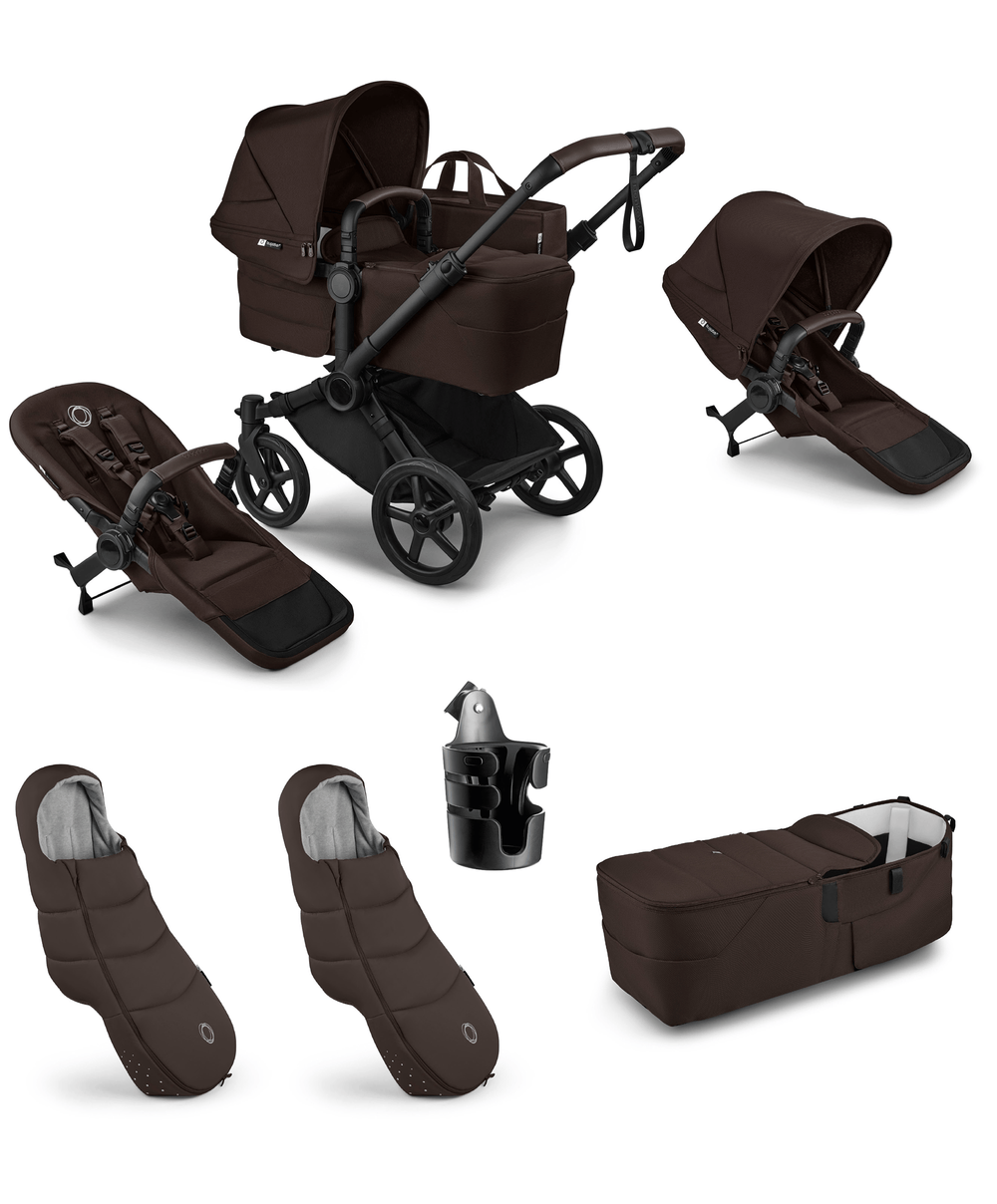 Bugaboo Pushchairs Donkey 6 Twin Essential Bundle (6 Pieces) - Cocoa Brown