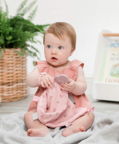 Cheeky Chompers Cheeky Chompers Baby Comforter with Teether - Pink Rainbow