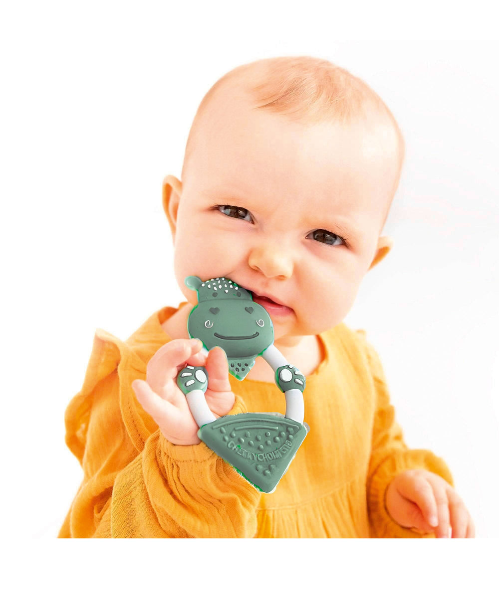 Cheeky Chompers Teethers Cheeky Chompers Chewy The Hippo Teether - Sage Green