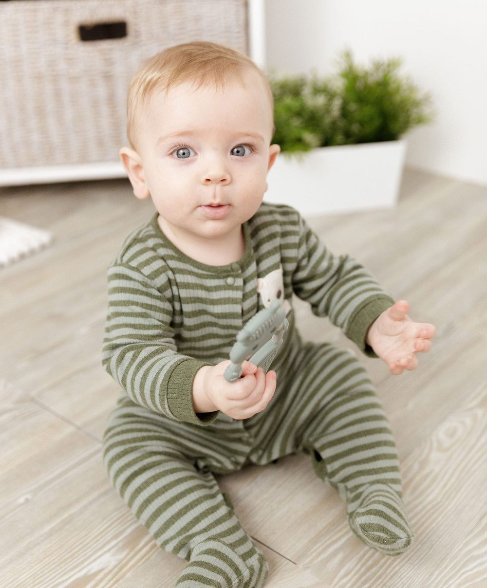 Cheeky Chompers Teethers Cheeky Chompers Chewy The Hippo Teether - Sage Green