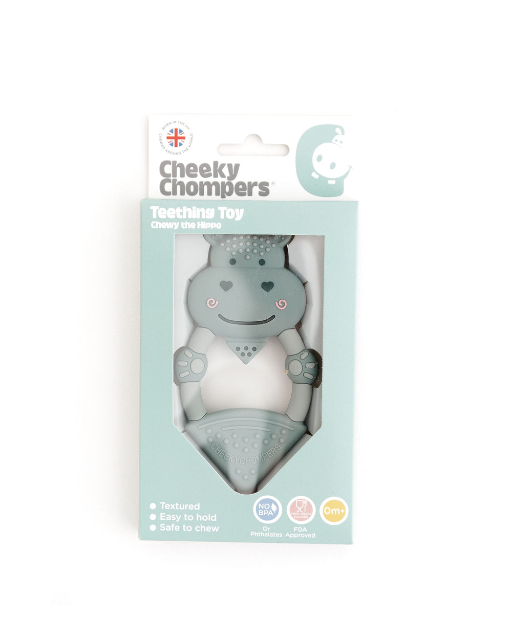 Cheeky Chompers Teethers Cheeky Chompers Chewy The Hippo Teether - Sage Green