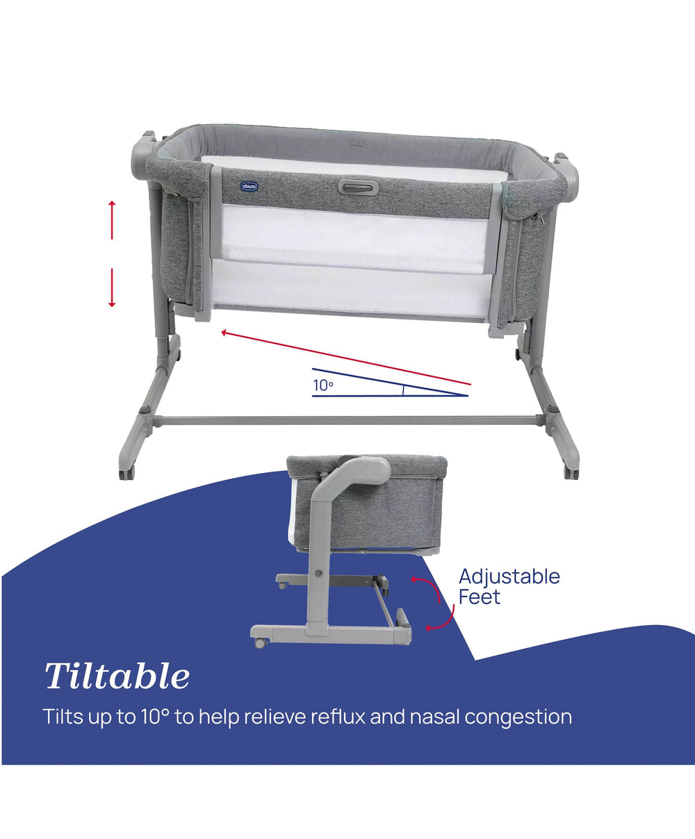 Chicco Bedside Sleeping Chicco Next2Me Magic Evo Bedside Crib – Dark Grey