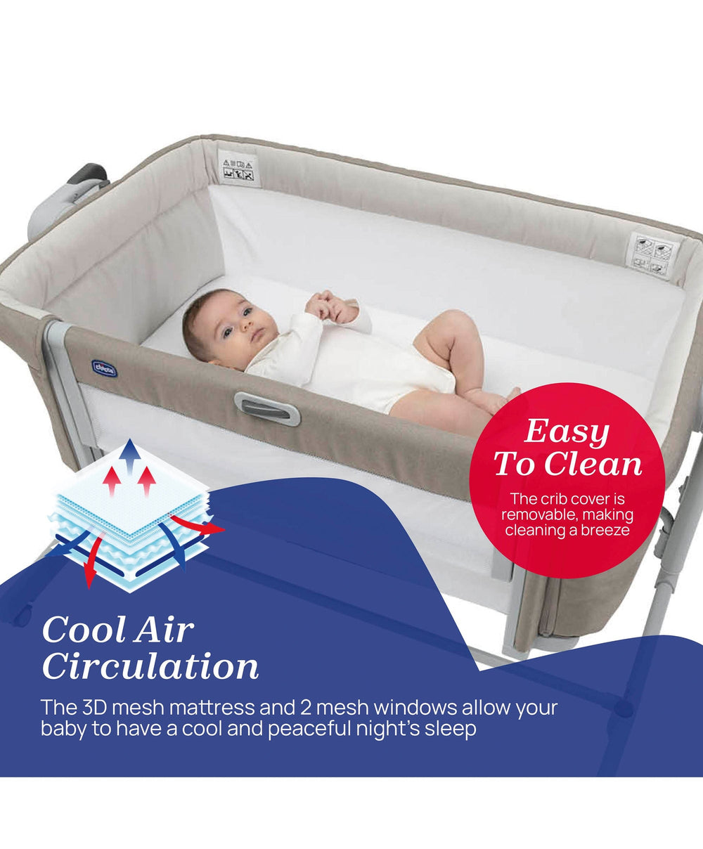 Chicco Bedside Sleeping Chicco Next2Me Magic Evo Bedside Crib – Desert Taupe
