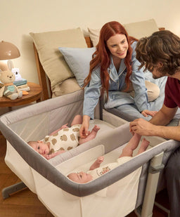 Chicco Chicco Next2Me Twins  Bedside Crib – Magnet Grey