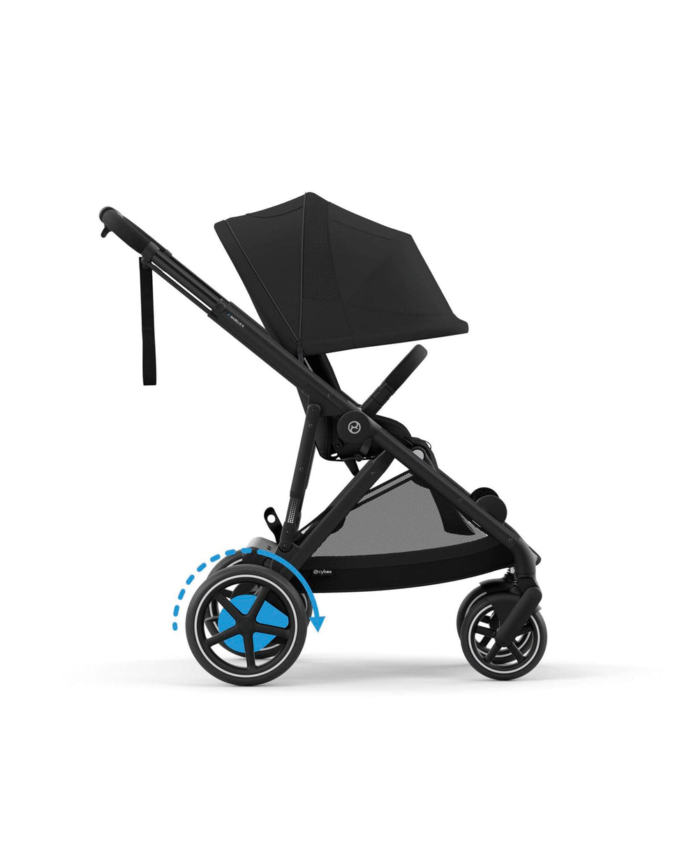 Cybex Cybex e-Gazelle S Electric Single to Double Pushchair Bundle with Cybex Aton B2 i-Size Car Seat and Base (6 Pieces) – Black