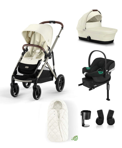 Cybex Cybex Gazelle Pushchair Bundle with Aton B2 Car Seat (6 piece) - Seashell Beige