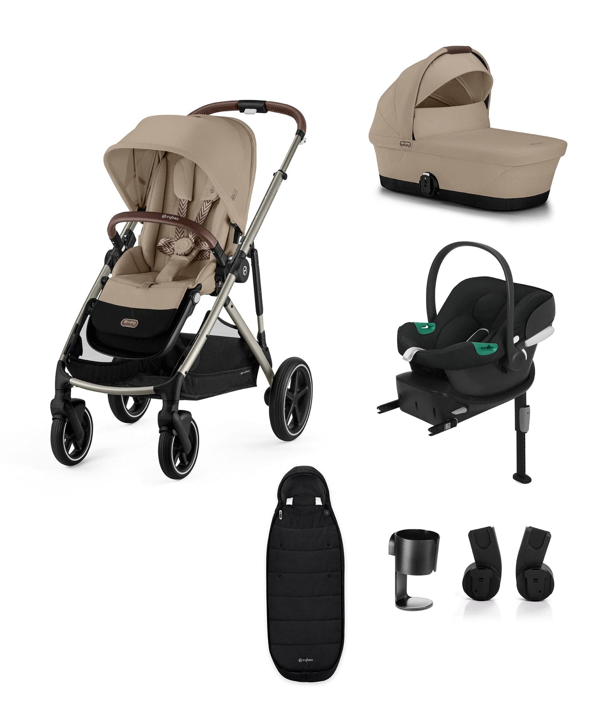 Cybex Gazelle S Pushchai Bundle With Cybex Aton B2 i Size Infant Car S Mamas Papas IE