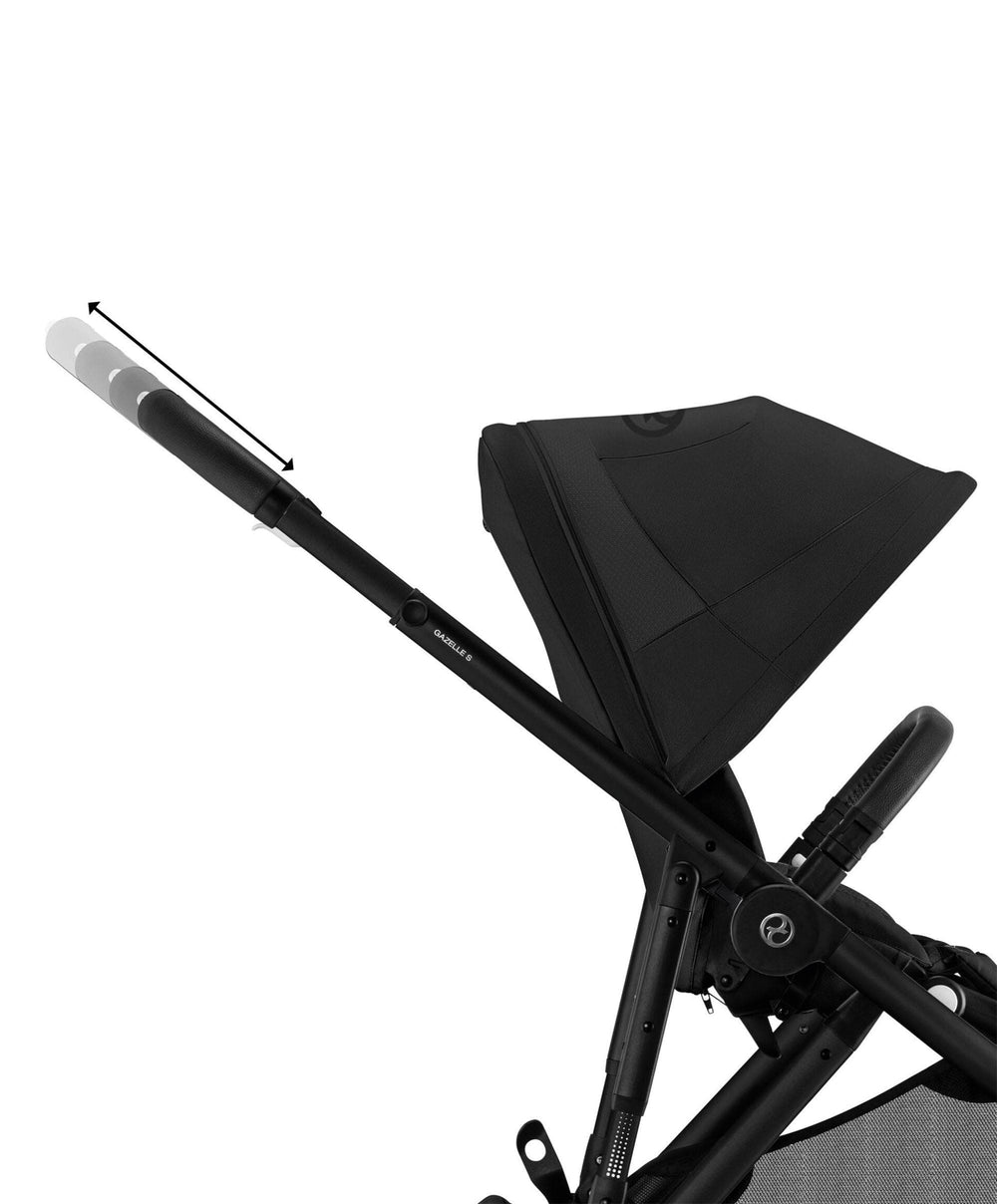 Cybex Cybex Gazelle S Pushchair Bundle with Cybex Aton B2 i-Size Car Seat and Base (7 Pieces) - Moon Black