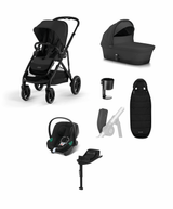Cybex Cybex Gazelle S Pushchair Bundle with Cybex Aton B2 i-Size Car Seat and Base (7 Pieces) - Moon Black