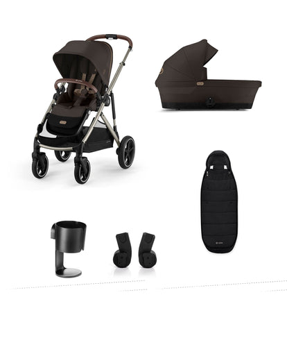 Cybex Cybex Gazelle S Pushchair & Carrycot Bundle (5 Pieces) - Chocolate Brown