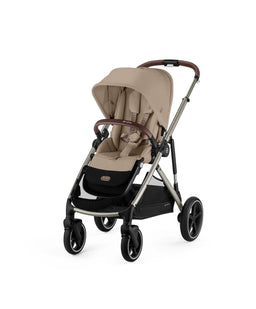 Cybex Cybex Gazelle S Twin Pushchair Bundle with Cybex Cloud T i-Size Rotating Baby Car Seat & Base (16 Pieces)- Almond Beige