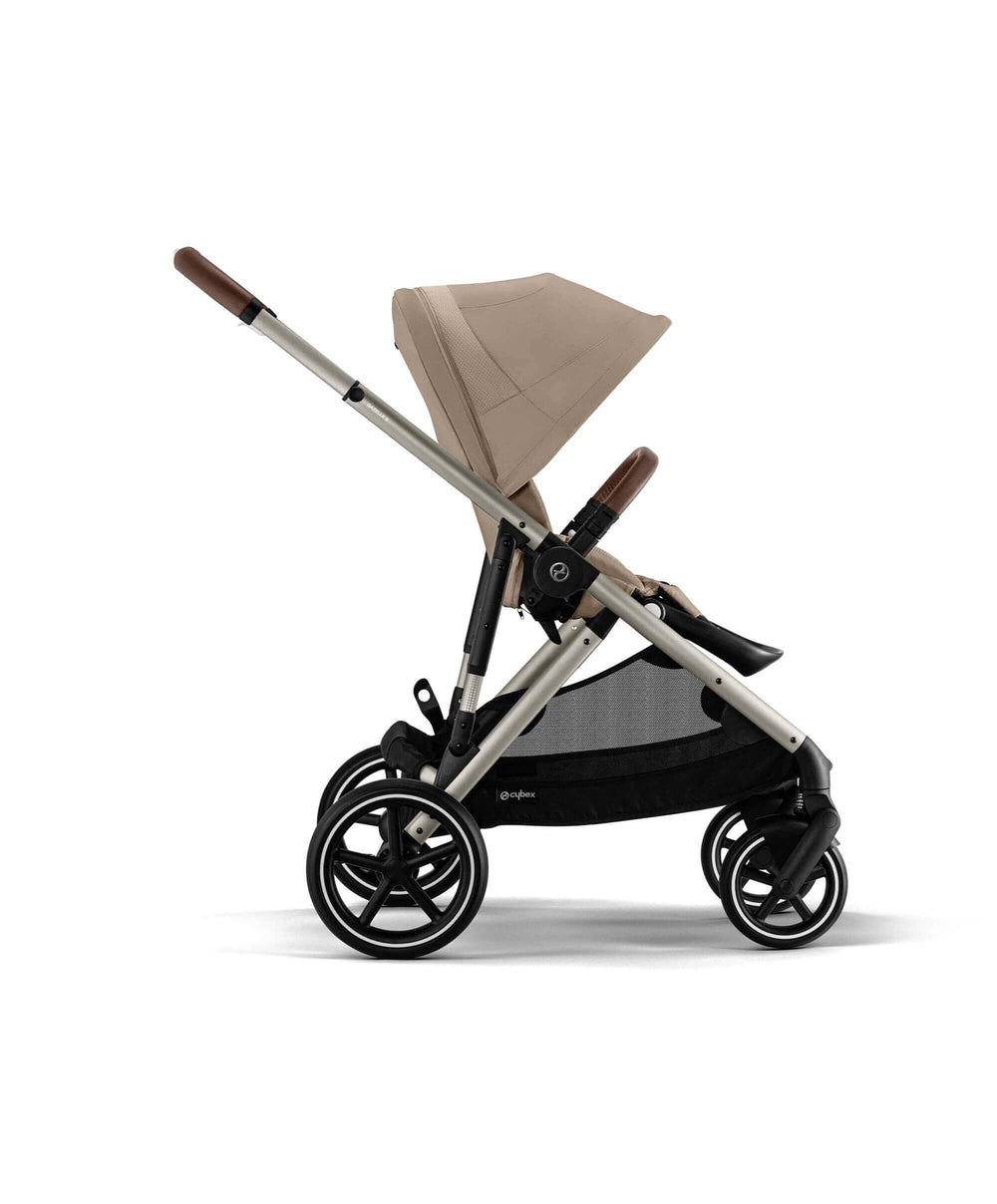 Cybex Cybex Gazelle S Twin Pushchair Bundle with Cybex Cloud T i-Size Rotating Baby Car Seat &amp; Base (16 Pieces)- Almond Beige