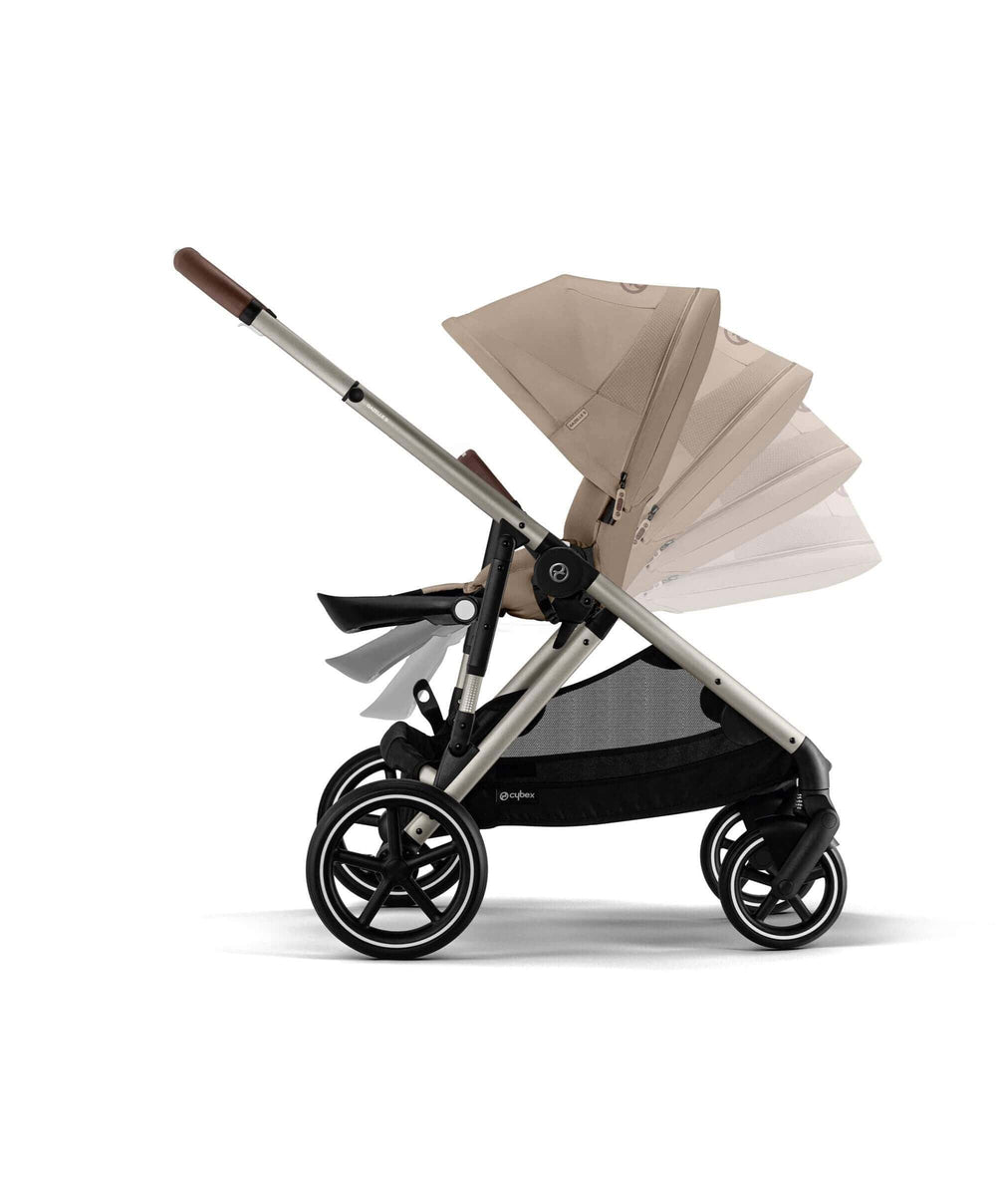 Cybex Cybex Gazelle S Twin Pushchair Bundle with Cybex Cloud T i-Size Rotating Baby Car Seat &amp; Base (16 Pieces)- Almond Beige