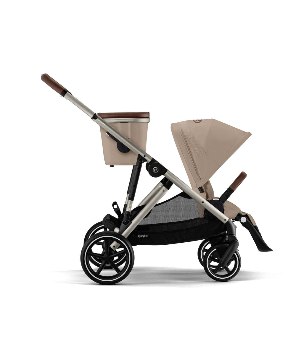 Cybex Cybex Gazelle S Twin Pushchair Bundle with Cybex Cloud T i-Size Rotating Baby Car Seat &amp; Base (16 Pieces)- Almond Beige