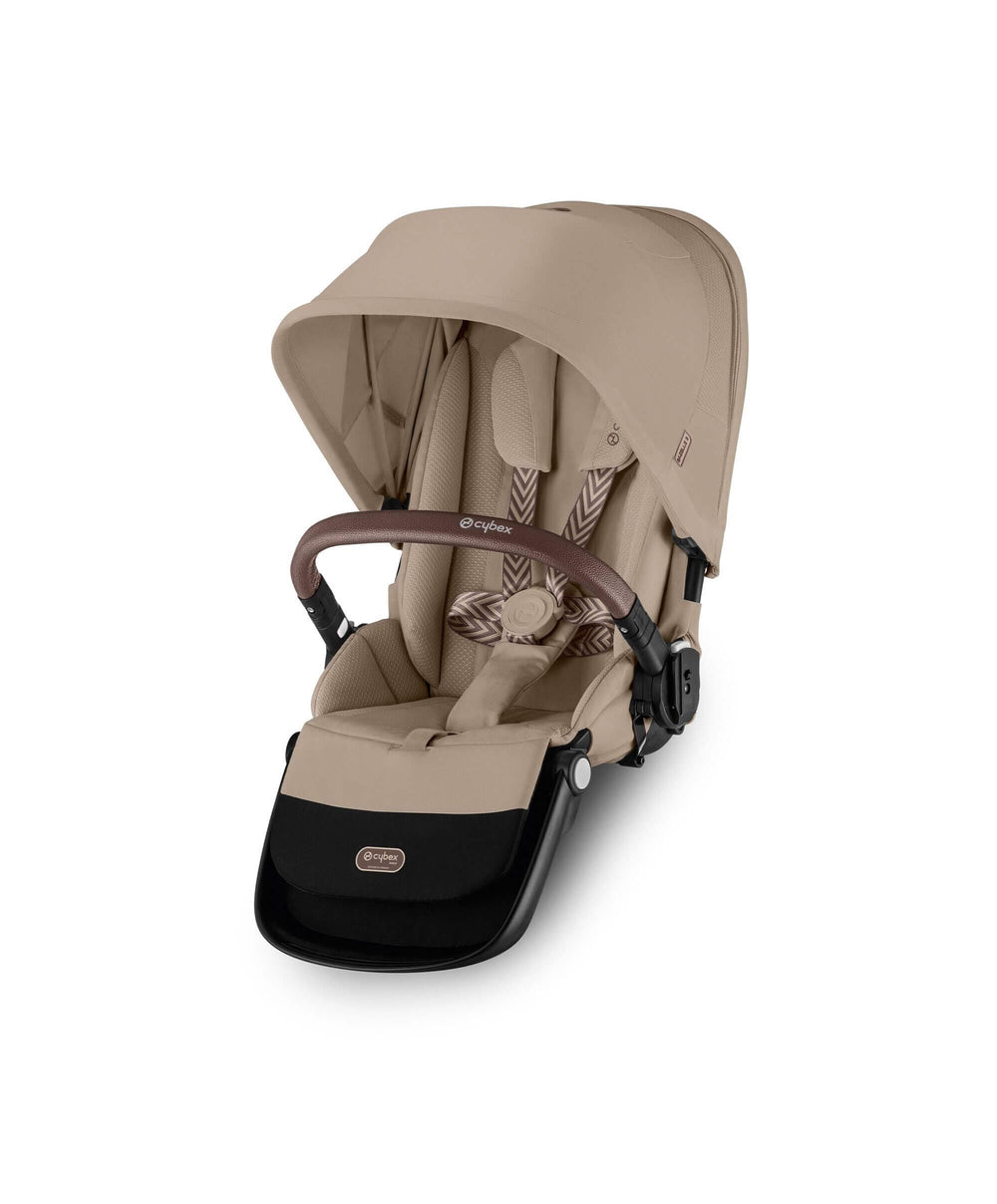 Cybex Cybex Gazelle S Twin Pushchair Bundle with Cybex Cloud T i-Size Rotating Baby Car Seat &amp; Base (16 Pieces)- Almond Beige
