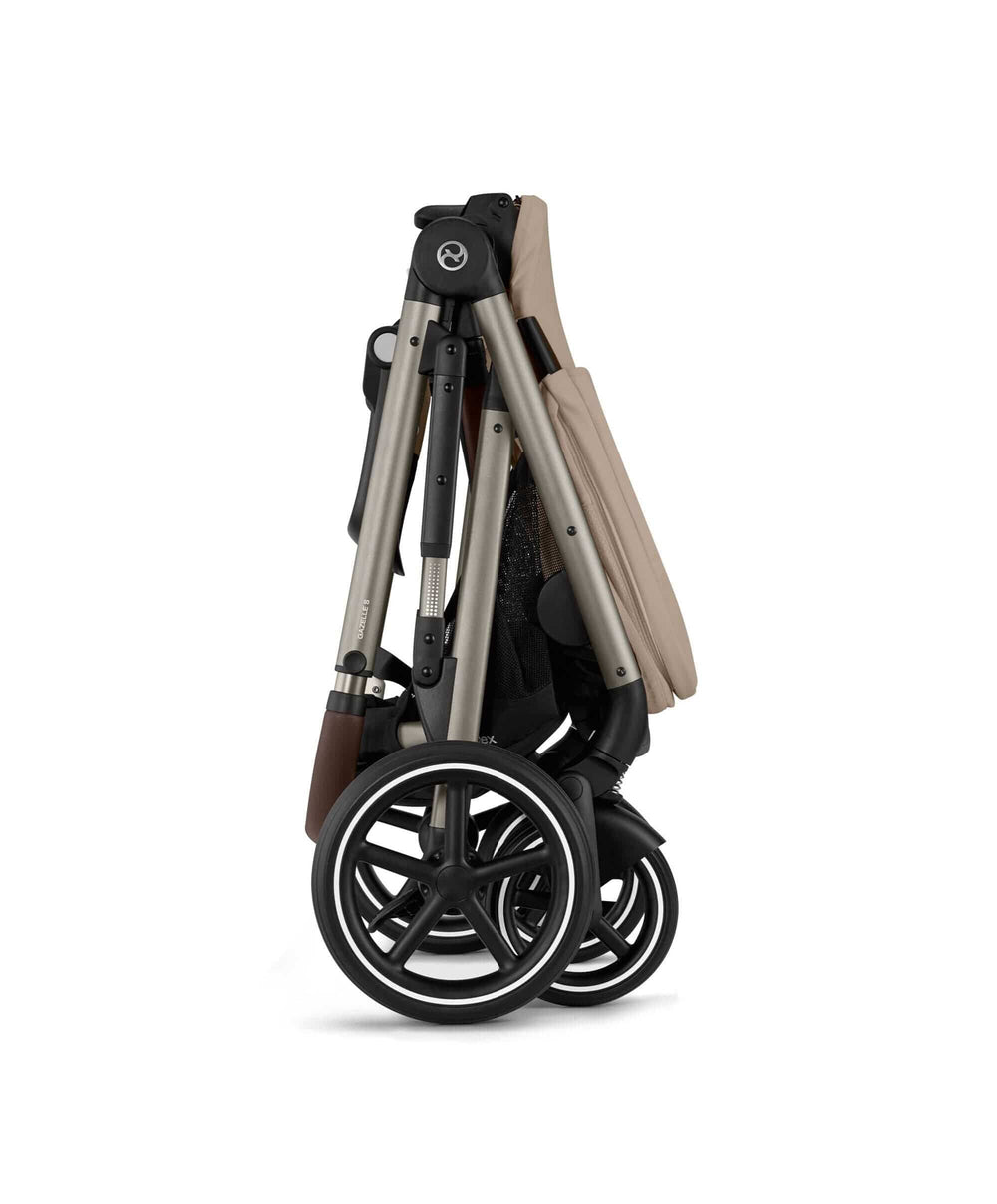 Cybex Cybex Gazelle S Twin Pushchair Bundle with Cybex Cloud T i-Size Rotating Baby Car Seat &amp; Base (16 Pieces)- Almond Beige