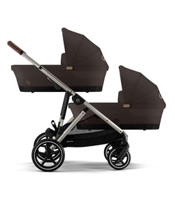 Cybex Cybex Gazelle S Twin Pushchair Bundle with Cybex Cloud T i-Size Rotating Baby Car Seat & Base (16 Pieces)- Chocolate Brown