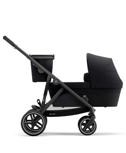 Cybex Cybex Gazelle S Twin Pushchair Bundle with Cybex Cloud T i-Size Rotating Baby Car Seat & Base (16 Pieces) - Moon Black