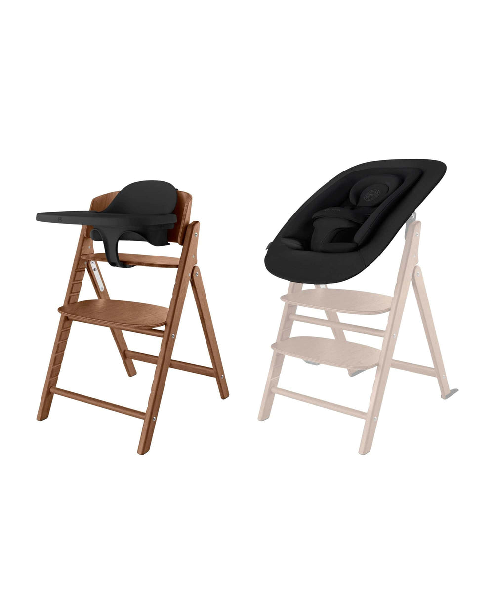 Cybex Highchairs Cybex Click &amp; Fold 4in1 Highchair Set – Dark Natural