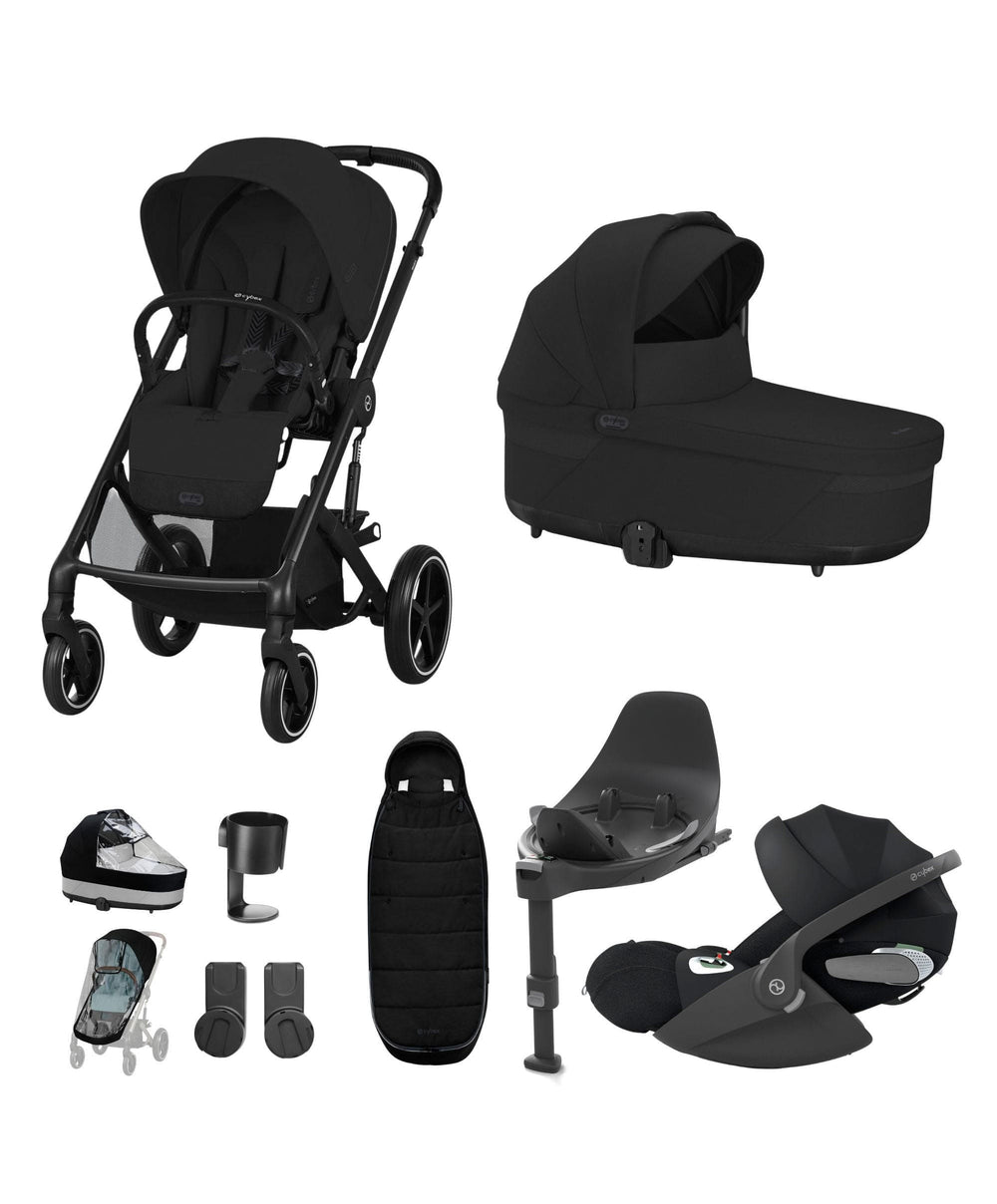 Cybex Pushchairs Cybex Balios Bundle with Cybex Cloud T i-Size Rotating Baby Car Seat &amp; Rotating Base (7 Pieces) - Moon Black