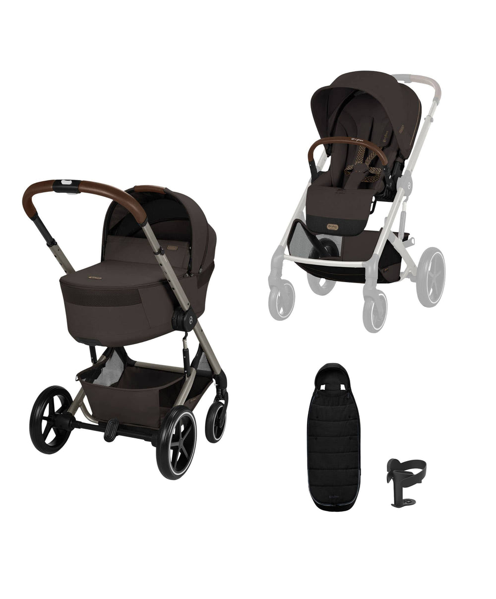 Cybex Pushchairs Cybex Balios Essential Pushchair Bundle - Chocolate Brown