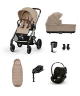 Cybex Pushchairs Cybex Balios Pushchair Bundle with Cybex Cloud G i-Size Rotating Car Seat (7 Pieces) - Almond Beige