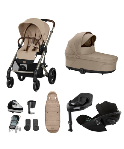 Cybex Pushchairs Cybex Balios Pushchair Bundle with Cybex Cloud G i-Size Rotating Car Seat (7 Pieces) - Almond Beige