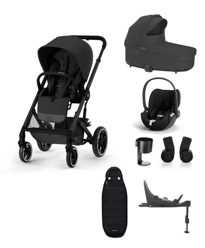 Cybex Pushchairs Cybex Balios S Lux 7 Piece Bundle with Cloud T Car Seat and Base in Moon Black