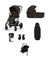 Cybex Pushchairs Cybex Balios S Lux Pushchair Bundle With Cybex Aton B2 i-Size Baby Car Seat & Base (7 Pieces) - Chocolate Brown