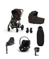 Cybex Pushchairs Cybex Balios S Lux Pushchair Bundle With Cybex Cloud T i-Size + Baby Car Seat & Base (7 Pieces) - Chocolate Brown