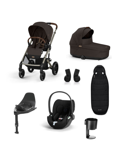 Cybex Pushchairs Cybex Balios S Lux Pushchair Bundle With Cybex Cloud T i-Size + Baby Car Seat & Base (7 Pieces) - Chocolate Brown