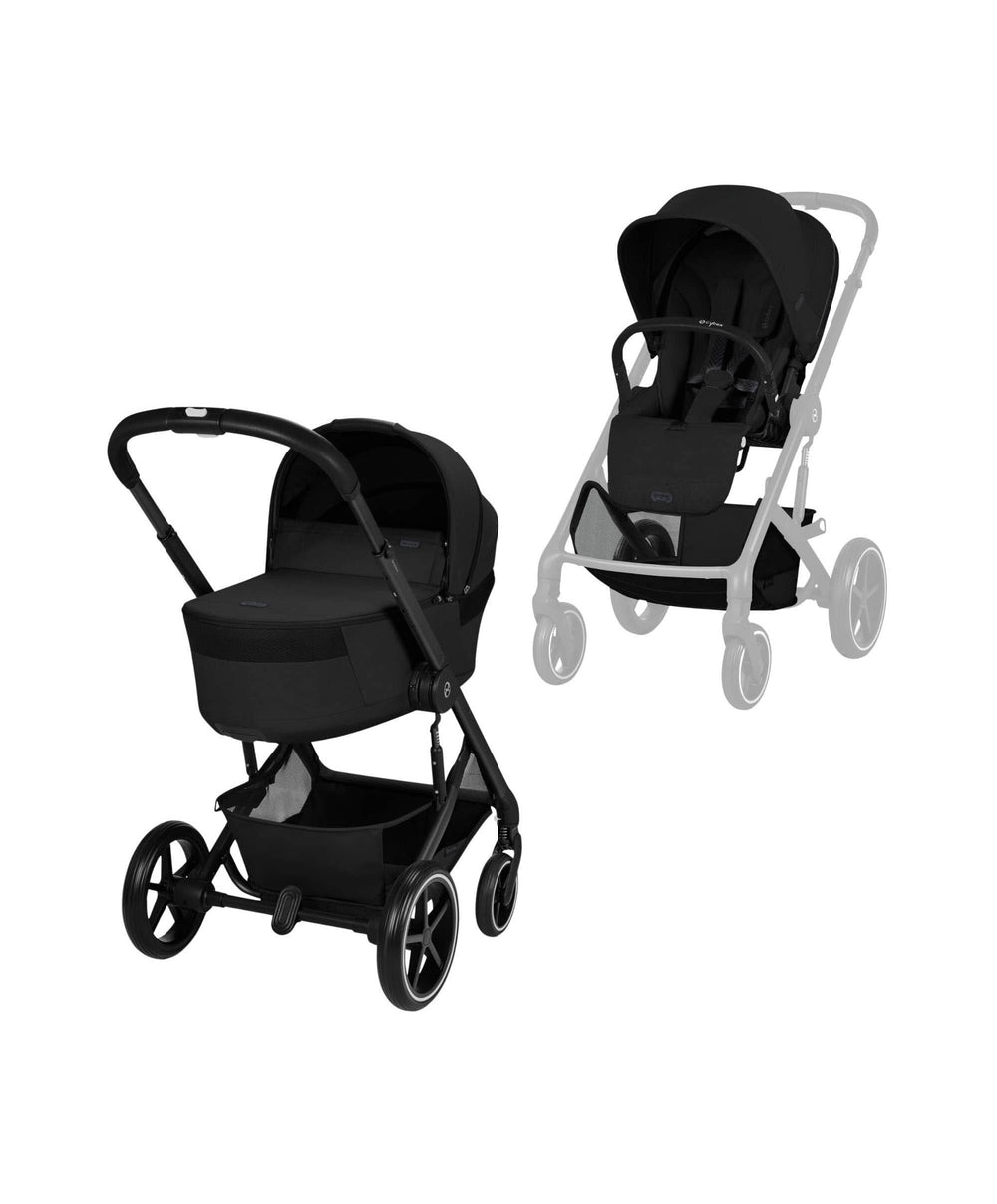 Cybex Pushchairs Cybex Balios S Lux Pushchair &amp; Folding Carrycot - Moon Black