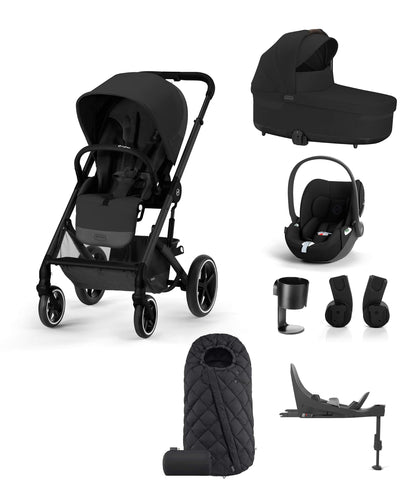 Cybex Pushchairs Cybex Balios S Pushchair Bundle - Moon Black with Cybex Cloud T i-Size Car Seat (7 piece)