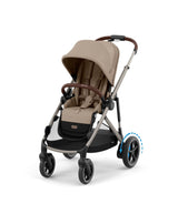 Cybex Pushchairs Cybex e-Gazelle S Electric Single to Double Pushchair Bundle (5 Pieces) - Almond Beige