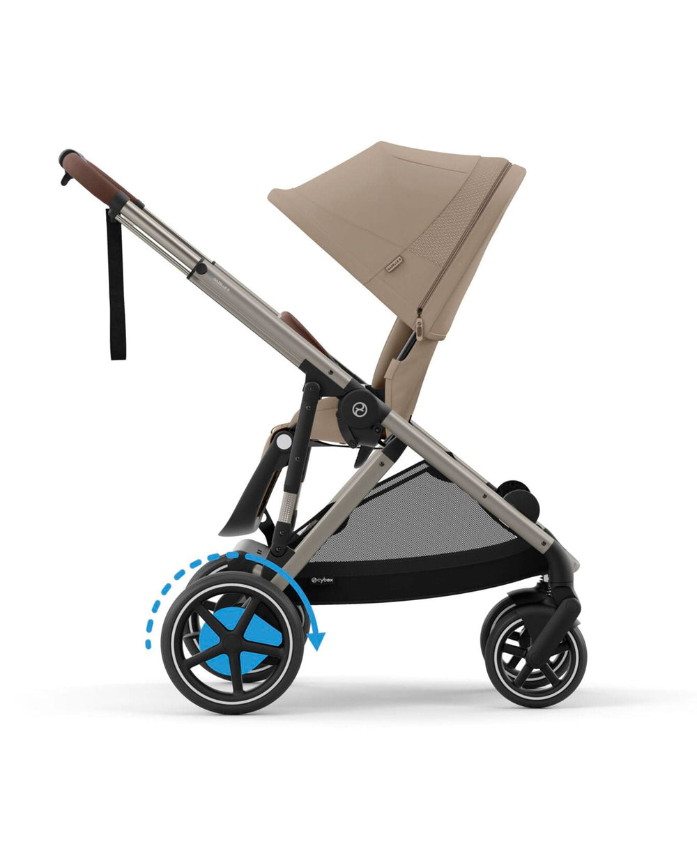 Cybex Pushchairs Cybex e-Gazelle S Electric Single to Double Pushchair Bundle (5 Pieces) - Almond Beige